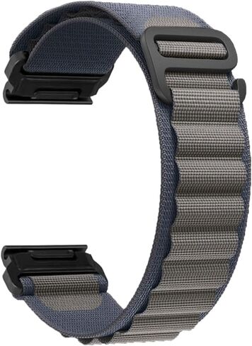 Nylon Watch Band 26mm for Garmin Fenix 7X / Fenix 6X / Fenix 5X / Enduro 2, Hook and Loop Fasteners Watch Strap with Stainless Steel Clasp for Tactix 7 Pro, Instinct, Descent in Kuwait
