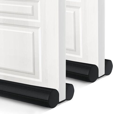 Door Draft Stopper, 36 inch Black Under Door Bottom Gap Draft Noise Blocker, Adjustable Double(Twin) Door Seal Protector Guard for Cold Air, Wind, Sound, Light, Dust in Saudi Arabia