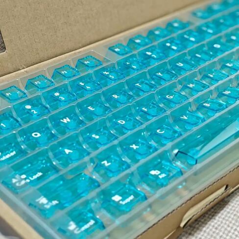 مجموعة أغطية مفاتيح شفافة كريستالية زرقاء، 114 مفتاحًا أغطية مفاتيح شفافة لملف الكرز للوحة مفاتيح الألعاب الميكانيكية Cherry MX ذات الإضاءة الخلفية اللاسلكية Gateron Mx in Kuwait