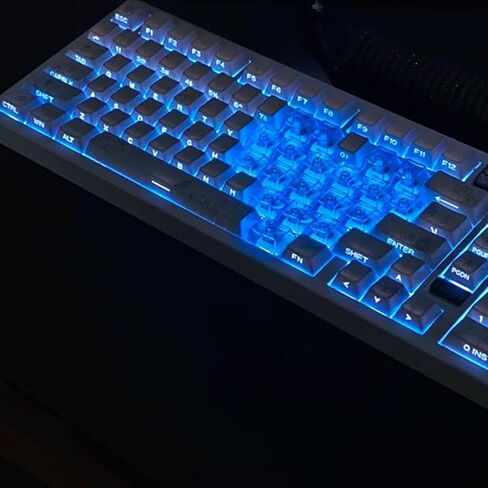 مجموعة أغطية مفاتيح شفافة كريستالية زرقاء، 114 مفتاحًا أغطية مفاتيح شفافة لملف الكرز للوحة مفاتيح الألعاب الميكانيكية Cherry MX ذات الإضاءة الخلفية اللاسلكية Gateron Mx in Kuwait
