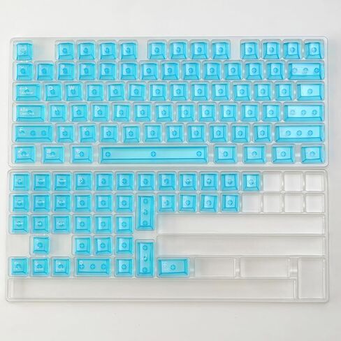 مجموعة أغطية مفاتيح شفافة كريستالية زرقاء، 114 مفتاحًا أغطية مفاتيح شفافة لملف الكرز للوحة مفاتيح الألعاب الميكانيكية Cherry MX ذات الإضاءة الخلفية اللاسلكية Gateron Mx in Kuwait
