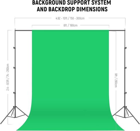 NEEWER Photography Lighting Kit with Backdrops,8.5x10ft Backdrop Stands,5700K 800W Equivalent 24W LED Umbrella Softbox Continuous Lighting,60cm Light Reflector, Photo Studio Equipment for Video Shoot in Kuwait