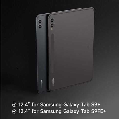 حافظات لوحة المفاتيح nimin قابلة للفصل لجهاز Samsung Galaxy Tab S9 Plus/S9FE Plus مقاس 12.4 بوصة، حامل قلم S مدمج، لوحة التتبع، إضاءة خلفية 7 ألوان، مفاتيح الاختصار، حامل زوايا عرض لا نهائية، النوم/الاستيقاظ التلقائي in Kuwait