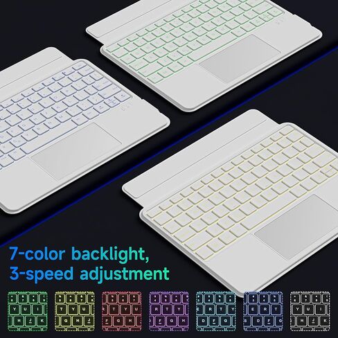 حافظات لوحة المفاتيح nimin قابلة للفصل لجهاز Samsung Galaxy Tab S9 Plus/S9FE Plus مقاس 12.4 بوصة، حامل قلم S مدمج، لوحة التتبع، إضاءة خلفية 7 ألوان، مفاتيح الاختصار، حامل زوايا عرض لا نهائية، النوم/الاستيقاظ التلقائي in Kuwait