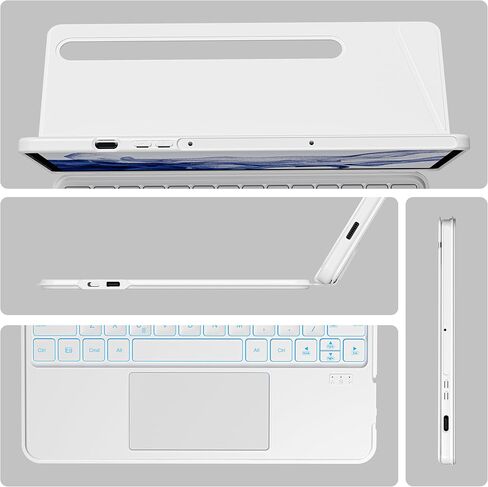 حافظات لوحة المفاتيح nimin قابلة للفصل لجهاز Samsung Galaxy Tab S9 Plus/S9FE Plus مقاس 12.4 بوصة، حامل قلم S مدمج، لوحة التتبع، إضاءة خلفية 7 ألوان، مفاتيح الاختصار، حامل زوايا عرض لا نهائية، النوم/الاستيقاظ التلقائي in Kuwait