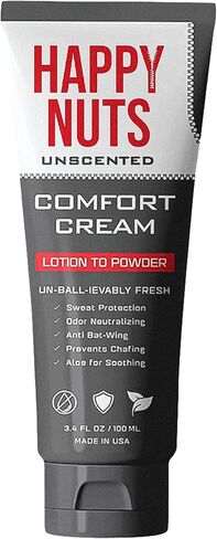 HAPPY NUTS Comfort Cream Deodorant For Men: Anti-Chafing Sweat Defense, Odor Control, Aluminum-Free Mens Deodorant & Hygiene Products for Men's Private Parts 3.4 oz.(3 Pack, Original) in Saudi Arabia