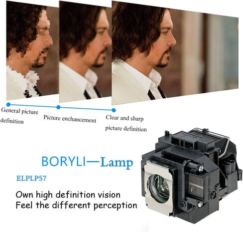 مصباح بديل ELP57 / V13H-010L57 متوافق مع جهاز العرض BrightLink 450Wi 455Wi EPSON PowerLite 450W/460 EB-440W EB-450W EB-450Wi EB-455Wi EB-460 EB-460i EB-465i in Kuwait