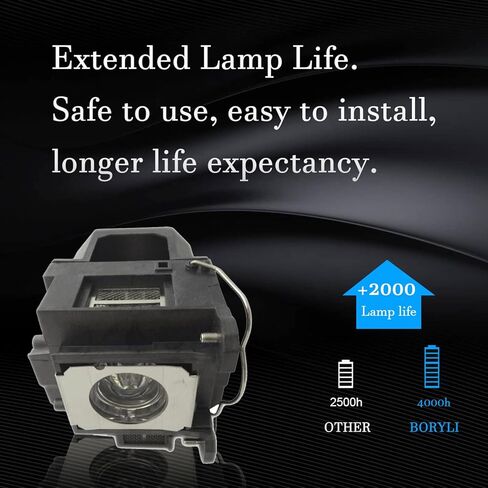 مصباح بديل ELP57 / V13H-010L57 متوافق مع جهاز العرض BrightLink 450Wi 455Wi EPSON PowerLite 450W/460 EB-440W EB-450W EB-450Wi EB-455Wi EB-460 EB-460i EB-465i in Kuwait