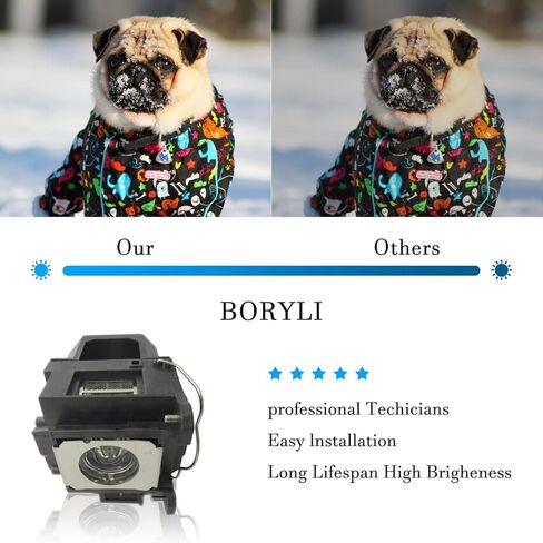 مصباح بديل ELP57 / V13H-010L57 متوافق مع جهاز العرض BrightLink 450Wi 455Wi EPSON PowerLite 450W/460 EB-440W EB-450W EB-450Wi EB-455Wi EB-460 EB-460i EB-465i in Kuwait