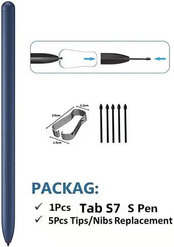Galaxy Tab S7 S Pen.Stylus Pen(Without Bluetooth) Slim 0.7mm Pen Tip, 4,096 Pressure Levels for Samsung Galaxy Tab S7 I S7+ 5G All Versions Stylus Pen with Tips (Mystic Navy) in Saudi Arabia