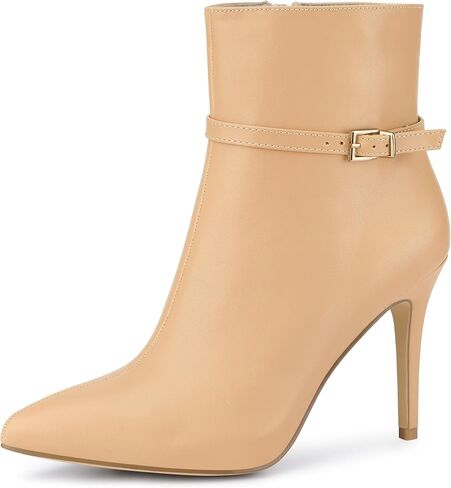Allegra K Women's Pointed Toe Buckle Strap Stiletto Heels Ankle Boots in Saudi Arabia
