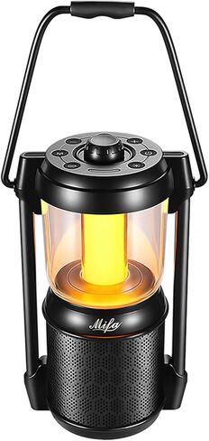 مكبر صوت بلوتوث محمول مقاوم للماء من MIFA Lyra Retro مع فتحة بطاقة Micro SD، 3 أوضاع أضواء ليلية LED لغرفة النوم/ديكور المنزل وفي الهواء الطلق، هدايا أدوات إلكترونية رائعة للرجال والنساء، أبيض in Kuwait