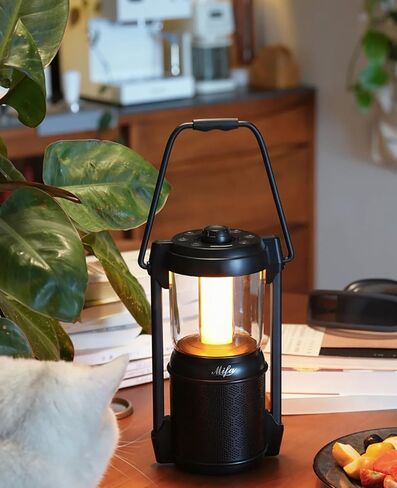 مكبر صوت بلوتوث محمول مقاوم للماء من MIFA Lyra Retro مع فتحة بطاقة Micro SD، 3 أوضاع أضواء ليلية LED لغرفة النوم/ديكور المنزل وفي الهواء الطلق، هدايا أدوات إلكترونية رائعة للرجال والنساء، أبيض in Kuwait