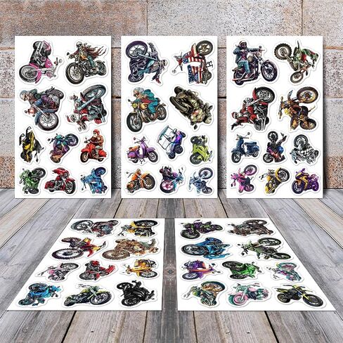 Pack 50 Pcs Bike Transportation Motorcycle Stickers for Water Bottles Funny Laptop Luggage Computer Phone Case Teens Boys Adults Waterproof Aesthetic Sticker Small Vinyl Decals in Saudi Arabia