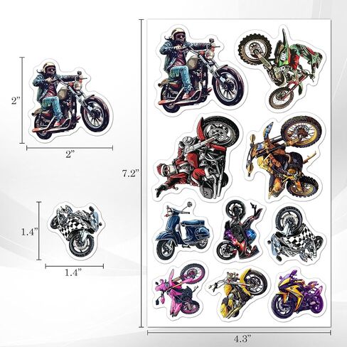 Pack 50 Pcs Bike Transportation Motorcycle Stickers for Water Bottles Funny Laptop Luggage Computer Phone Case Teens Boys Adults Waterproof Aesthetic Sticker Small Vinyl Decals in Saudi Arabia