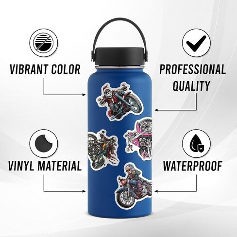 Pack 50 Pcs Bike Transportation Motorcycle Stickers for Water Bottles Funny Laptop Luggage Computer Phone Case Teens Boys Adults Waterproof Aesthetic Sticker Small Vinyl Decals in Saudi Arabia