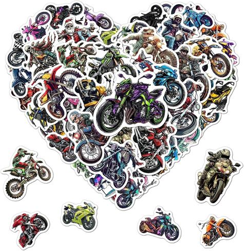 Pack 50 Pcs Bike Transportation Motorcycle Stickers for Water Bottles Funny Laptop Luggage Computer Phone Case Teens Boys Adults Waterproof Aesthetic Sticker Small Vinyl Decals in Saudi Arabia