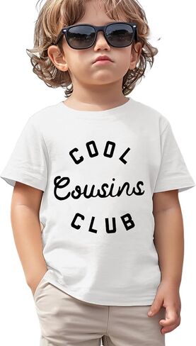 Cousin Shirt Toddler Baby Boy Girl Cool Cousins Club Letters Print T-Shirt Kid Summer Short Sleeve Casual Tees Top in Saudi Arabia