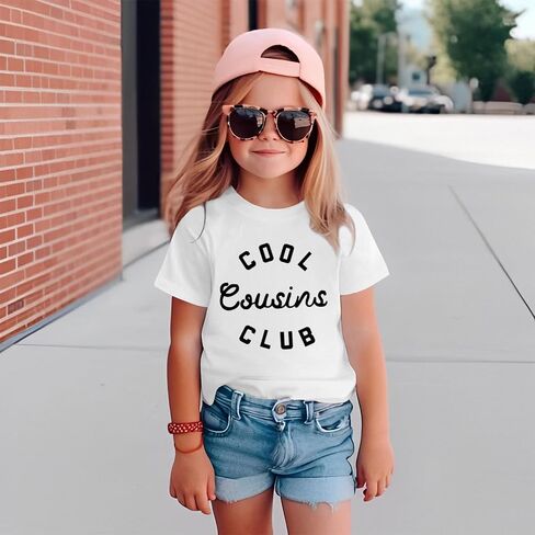 Cousin Shirt Toddler Baby Boy Girl Cool Cousins Club Letters Print T-Shirt Kid Summer Short Sleeve Casual Tees Top in Saudi Arabia