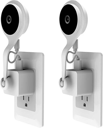 شاحن USB 360 كرة مشتركة قابلة للتعديل على الحائط ومنفذ تيار متردد لشاحن محمول للكاميرا الداخلية NC1102ES Nest Cam - (مجموعة قطعتين، نوع القابس: أبيض غير متضمن الكاميرا) in Kuwait