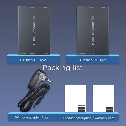 موسع PWAYTEK HDMI بطول 165 قدمًا فوق Cat5e/6 واحد، ويمتد فيديو 1080P@60 هرتز، وينقل الصوت والفيديو بشكل متزامن، ويدعم 3D، POC، EDID in Kuwait