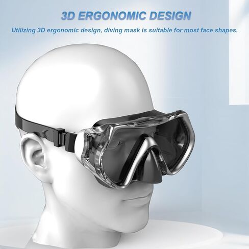 BuyCard معدات الغطس للبالغين، مجموعة الغطس الجافة مع قناع غوص ذو رؤية بانورامية، قناع غوص مضاد للضباب ومضاد للتسرب للغطس والسباحة، مجموعة أدوات الغطس باللون الأسود in Kuwait