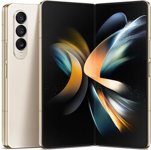 SAMSUNG Galaxy Z Fold 4 Cell Phone, Factory Unlocked Android Smartphone, 512GB, Flex Mode, Hands Free Video, Multi Window View, Foldable Display, S Pen Compatible, US Version, 2022, Beige in Saudi Arabia