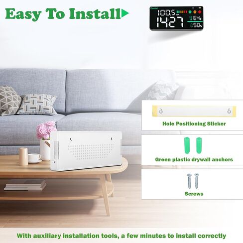 3-in-1 Decibel Meter Noise Monitor Wall Hanging Sound Level Meter with 11 in Large LED Display Noise & Temperature & Humidity Meter Wide Used for Home, Classroom, Studio, Factory in Saudi Arabia