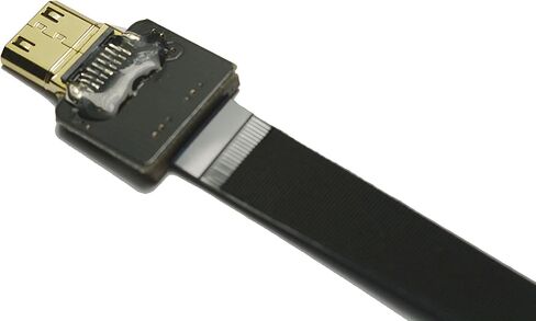 Slim FPV Flat HDMI Cable Mini Male HDMI Straight to Standard HDMI Full HDMI Normal HDMI Straight HDMI Male for rig Gimbal Canon 5D3 5D2, panasonic lumix GH3 GH2, Sony nex 5N 5T 5R 7N 5CM Black (15CM) in Saudi Arabia