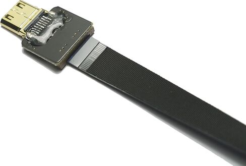 Slim FPV Flat HDMI Cable Mini Male HDMI Straight to Standard HDMI Full HDMI Normal HDMI Straight HDMI Male for rig Gimbal Canon 5D3 5D2, panasonic lumix GH3 GH2, Sony nex 5N 5T 5R 7N 5CM Black (15CM) in Saudi Arabia