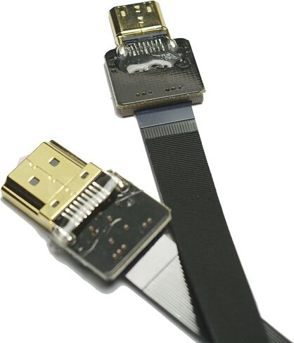 Slim FPV Flat HDMI Cable Mini Male HDMI Straight to Standard HDMI Full HDMI Normal HDMI Straight HDMI Male for rig Gimbal Canon 5D3 5D2, panasonic lumix GH3 GH2, Sony nex 5N 5T 5R 7N 5CM Black (15CM) in Saudi Arabia
