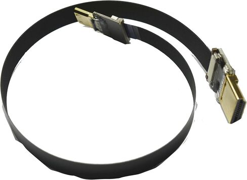 Slim FPV Flat HDMI Cable Mini Male HDMI Straight to Standard HDMI Full HDMI Normal HDMI Straight HDMI Male for rig Gimbal Canon 5D3 5D2, panasonic lumix GH3 GH2, Sony nex 5N 5T 5R 7N 5CM Black (15CM) in Saudi Arabia