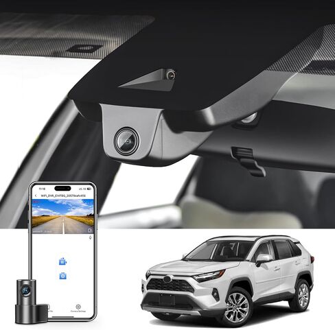 كاميرا أمامية 4K وخلفية 1080 بكسل مخصصة لسيارة Toyota RAV4 & RAV4 Hybrid 2022 2023 2024 (الطراز B) مع فتحة تهوية، LE Limited SE Adventure XLE Premium XSE، مظهر OEM، فيديو UHD 2160P، بطاقة 128 جيجابايت in Kuwait