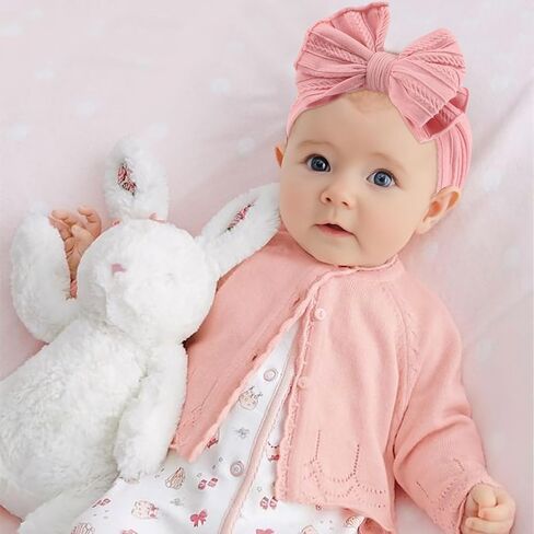 Seiolieliou 6 Pcs Baby Headbands, Baby Girl Flower Headbands, Handmade Flower Headbands for Newborn, Cute Nylon Headbands for Infant Toodle Baby, Baby Hair Accessories Gifts in Saudi Arabia
