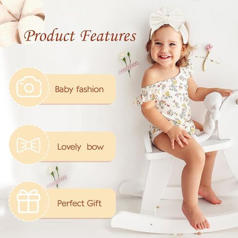 Seiolieliou 6 Pcs Baby Headbands, Baby Girl Flower Headbands, Handmade Flower Headbands for Newborn, Cute Nylon Headbands for Infant Toodle Baby, Baby Hair Accessories Gifts in Saudi Arabia