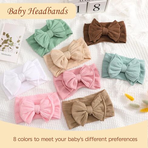 Seiolieliou 6 Pcs Baby Headbands, Baby Girl Flower Headbands, Handmade Flower Headbands for Newborn, Cute Nylon Headbands for Infant Toodle Baby, Baby Hair Accessories Gifts in Saudi Arabia