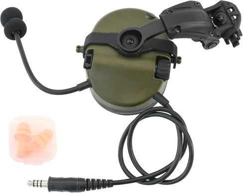 HEARFALCOM Tactical Helmet ARC Rail Mount Version Single Side Headset with KEN U94 PTT Adapter, Compatible with Baofeng Walkie Talkies (FG) in Kuwait