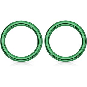 Pierced Owl - 3/8" Titanium Anodized Stainless Steel Hinged Segment Rings, Sold as a Pair