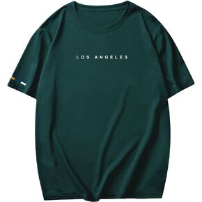 Verdusa Men's Oversized Tops Letter Print Short Sleeve Casual T Shirt Tee Tops