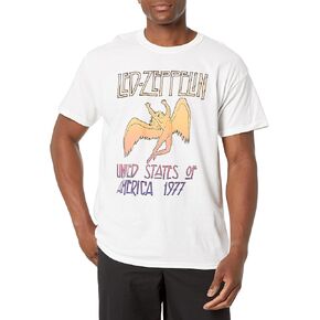 Led Zeppelin Men's 1977 Tour Orange Colorfade T-Shirt