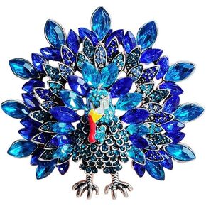 Cute Turkey Rhinestone Thanksgiving Brooch Lapel Pins for Women Girls Fashion Crystal Unique Animal Brooches Pin Ceremony Clothes Accessories Cute Christmas Holiday Jewelry Gift for Daughter Bff