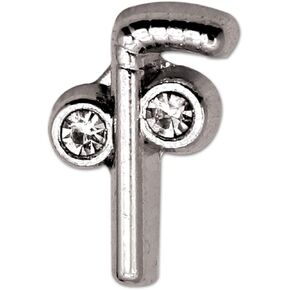 Tubal Cain with Rhinestone Masonic Lapel Pin - [Silver][1/2'' Tall]