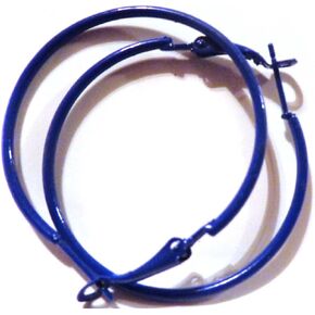 Color Hoop Earrings Simple Small Thin Hoop Earrings 1 Inch Navy Blue Hoop Earrings