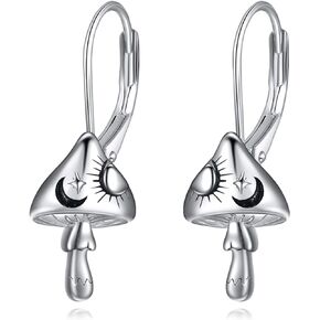 POPLYKE Mushroom Earrings Sterling Silver Jewelry for Women Daughter Gifts