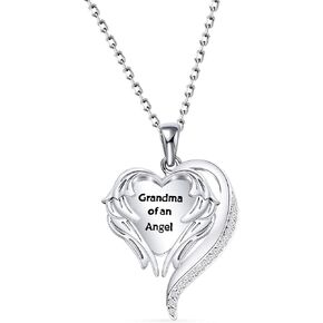 bobauna Grandma Of An Angel Memorial Necklace Sympathy Gift For Loss of Grandchild Miscarriage Jewelry Gift