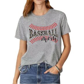 تي شيرت بيسبول أمي برسوم الفهد ماما لايف بأكمام قصيرة تي شيرت للنساء كاجوال رياضي هدية للأم in Kuwait
