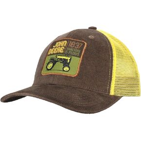 John Deere Corduroy/Poly Trucker Mesh-Brown-One Size