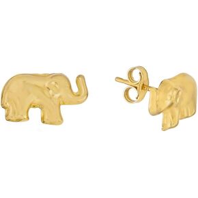 PORI JEWELERS 14K ELEPHANT STUD EARRINGS for You, Gold Stud Earrings for Women, Gold Jewelry to Gift on Occasion, Perfect for Elephant Lovers, Earrings Made with Purest Gold, Elephant Origami Design