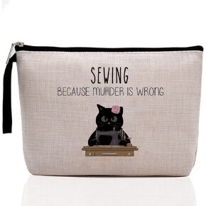 Sewing Gift Women, Quilter Gifts, Gift For Quilter, Seamstress Gift, Funny Quilting Gifts for Quilters, Seamstresses, Unique Humor Novelty Sarcasm Gardening Makeup Bag - Because M is Wrong