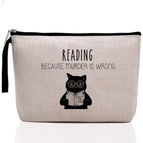 Reading Gifts, Gifts for Teacher Students Funny Gifts for Librarians, Book Lovers, Writers, Readers, Bookworm, Bookish, Women & Men Girls Teens Unique Humor Novelty Sarcasm Reading Makeup Bag